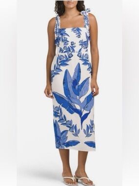 Calypso St. Barth Floral Farm Dress S Small Rio Women Blue